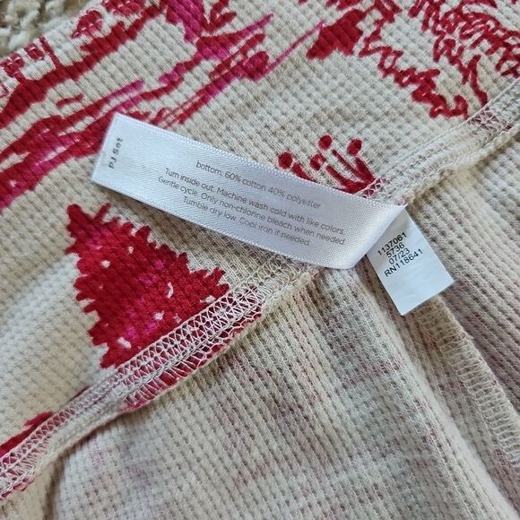 Sleep By Cacique Womens Red Christmas Toile Thermal Pajama Lounge Pants 22 / 24 - Picture 8 of 10